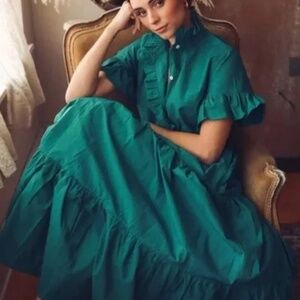 MILLE Victoria Dress , hunter green, size XS